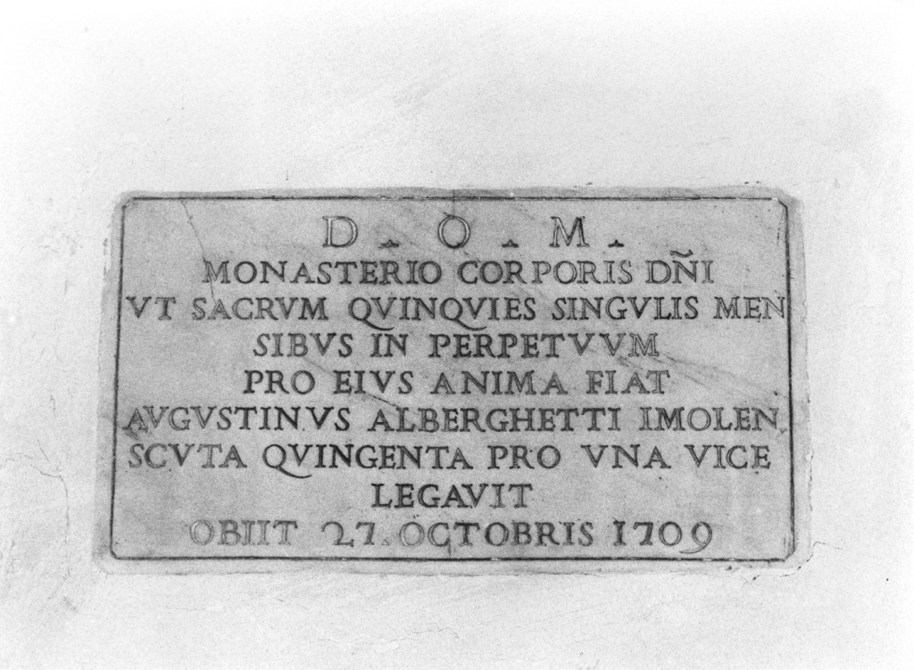 lapide celebrativa - ambito romano (sec. XVIII)