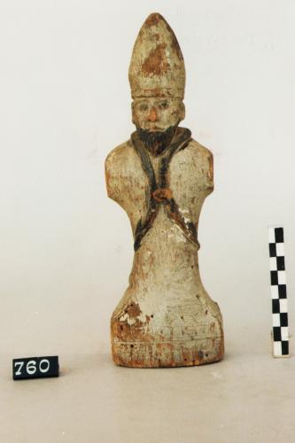 Santo vescovo e monaco (busto, statuine, oggetti devozionali) - artigianato popolare (sec. XIX, da 1800 a 1899)