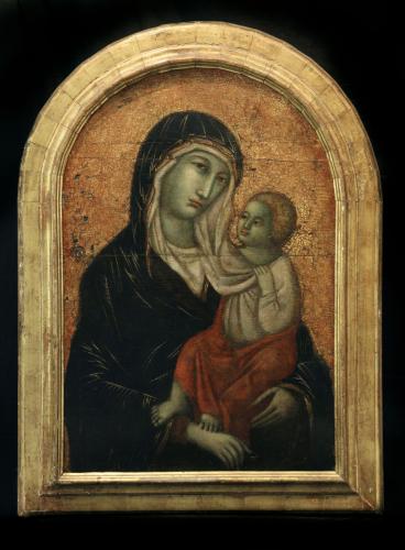 Madonna con Bambino (dipinto, opera isolata) - ambito senese (fine/ inizio secc. XIV/ XV)