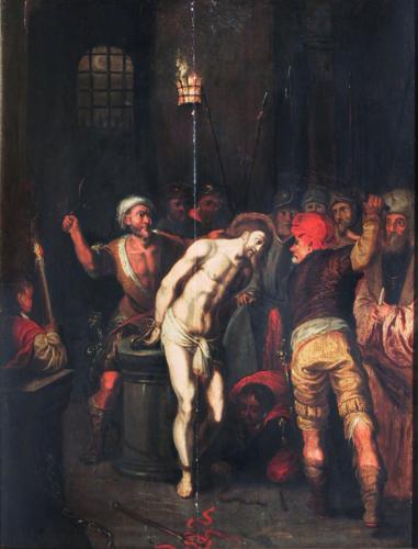 flagellazione di Cristo (dipinto, opera isolata) - ambito fiammingo (sec. XVI)