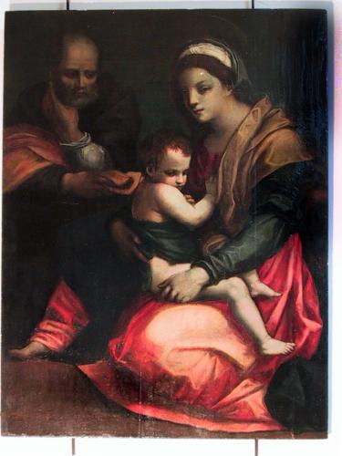 Sacra Famiglia (dipinto, opera isolata) - ambito fiorentino (prima metà sec. XVI)