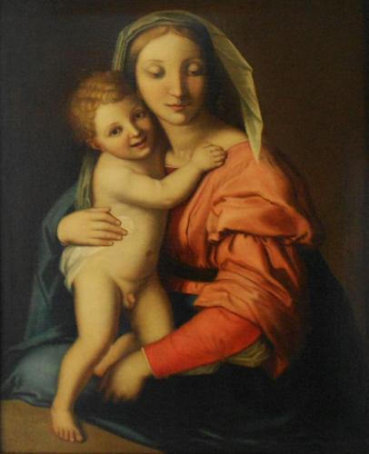 Madonna con Bambino (dipinto, opera isolata) - ambito italiano (sec. XVII)