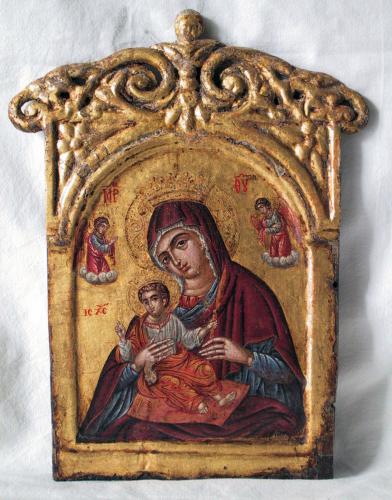 Madonna Hodegetria, Madonna con Bambino (icona, opera isolata) - ambito greco (inizio sec. XVII)