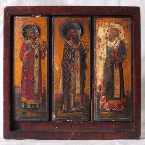 Santi (trittico, insieme) - ambito russo (sec. XVII)