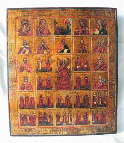 Cristo benedicente tra Santi (dipinto, opera isolata) - ambito slavo (sec. XVII)