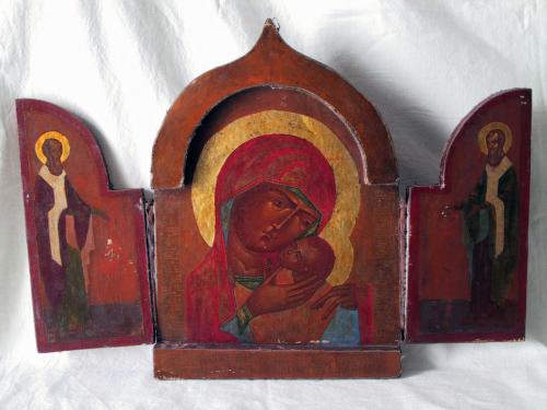 Madonna con Bambino e Santi (trittico, opera isolata) - ambito slavo (fine sec. XVIII)