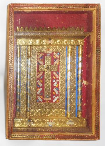 reliquiario a teca, opera isolata - bottega italiana (sec. XIX)