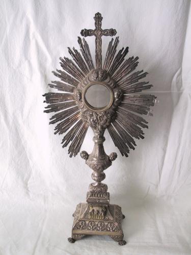 ostensorio - a raggiera, opera isolata - bottega francese (fine/ inizio secc. XVIII/ XIX)