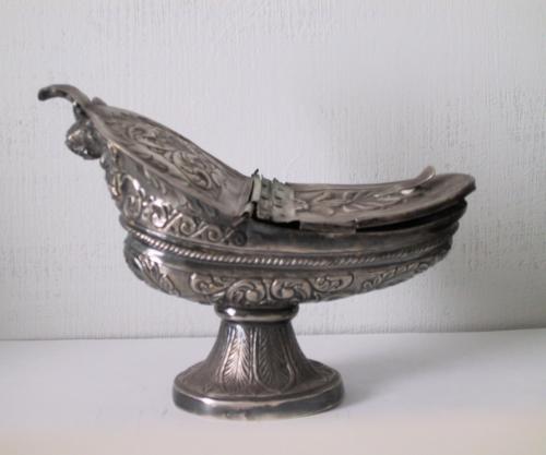 navicella portaincenso - a galeone, opera isolata - bottega napoletana (sec. XIX)