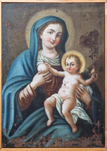 Madonna con Bambino (dipinto, insieme) - ambito Italia meridionale (fine sec. XVII)