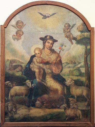 Madonna Pastorella, Madonna con Bambino (dipinto, opera isolata) - ambito Italia meridionale (fine sec. XVIII)