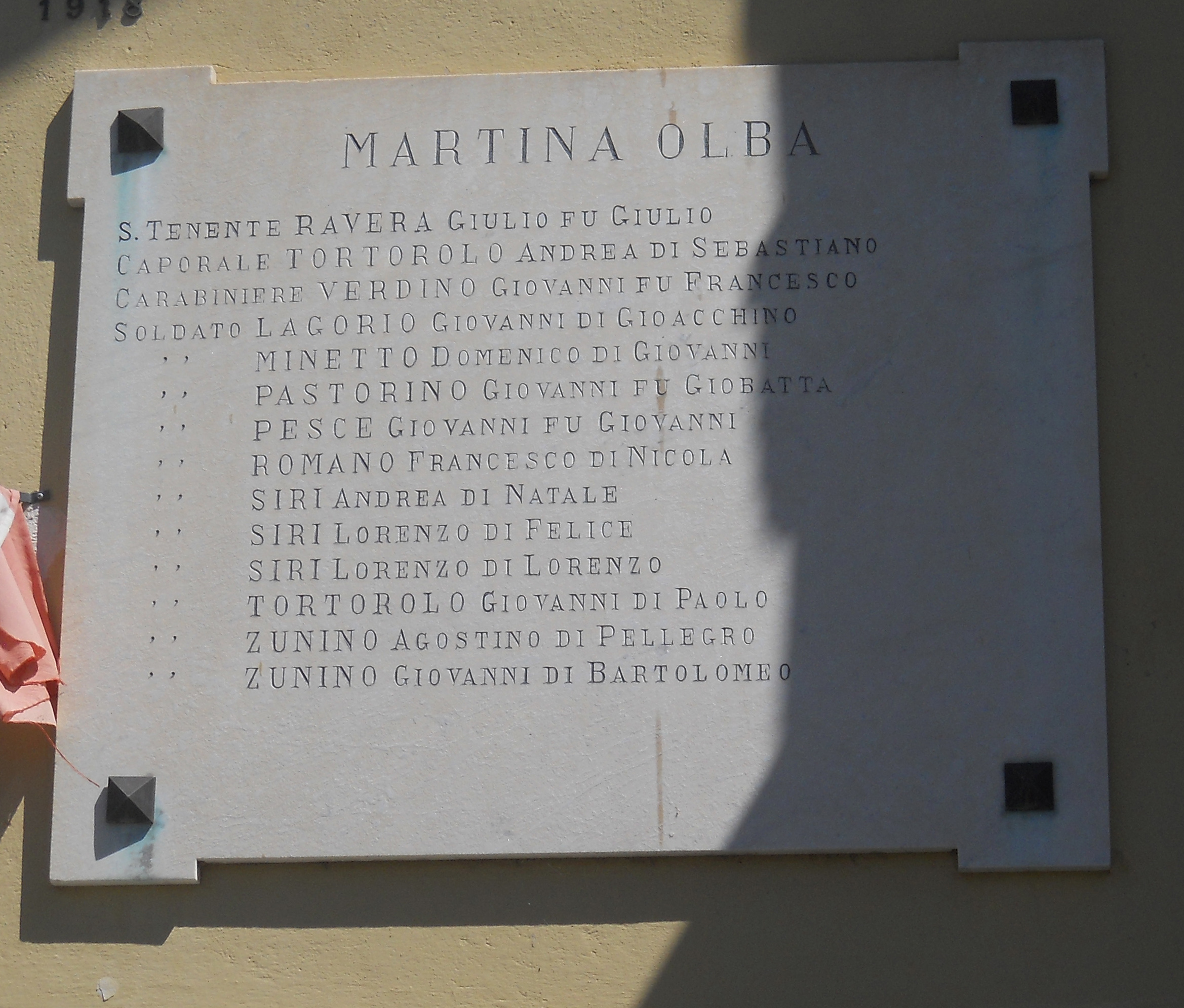 lapide (lapide commemorativa ai caduti) - ambito ligure (prima metà XX)