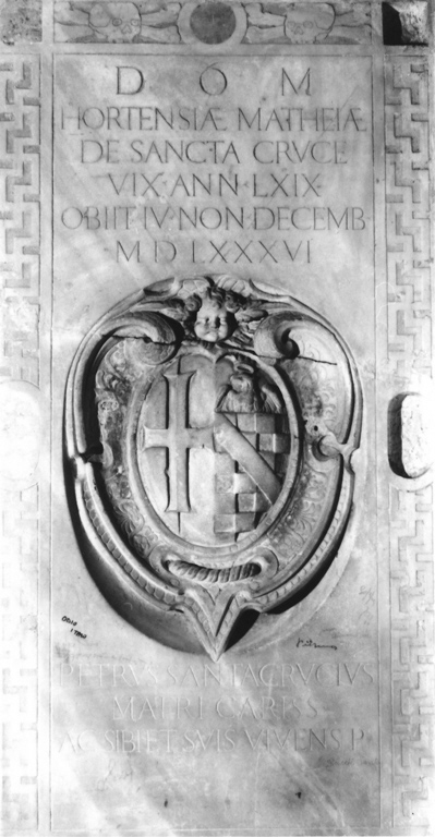 lapide tombale - bottega romana (sec. XVI)