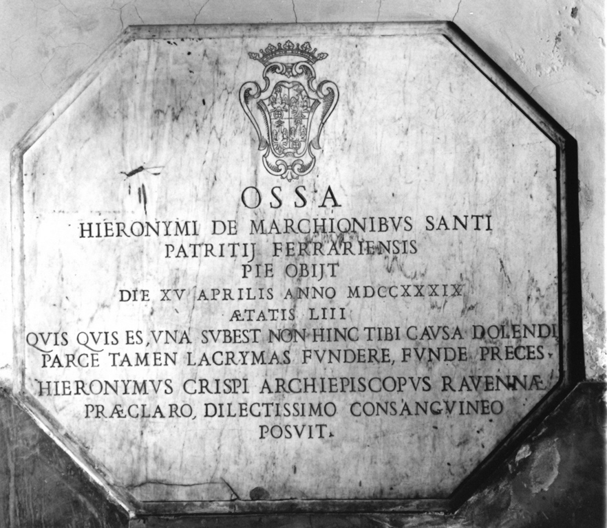 lapide tombale - bottega romana (sec. XVIII)