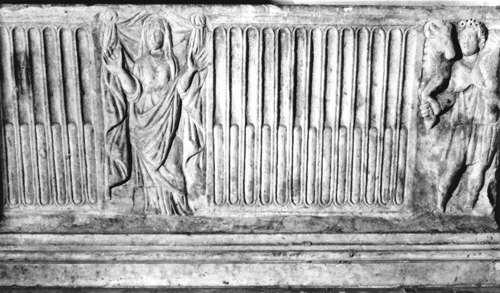 Orante e Buon Pastore (rilievo, frammento) - bottega romana (seconda metà sec. III)