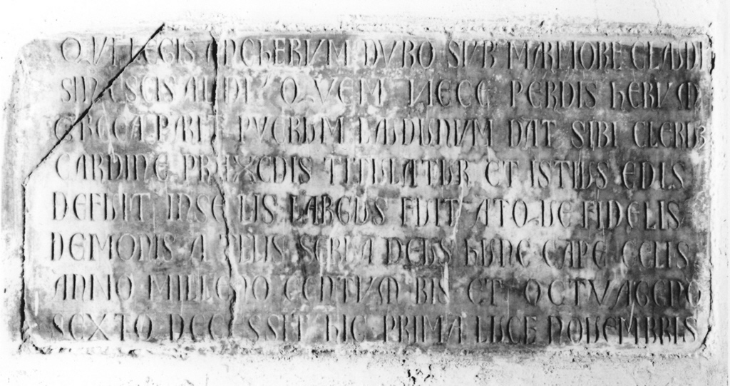 lapide tombale - bottega romana (sec. XIII)