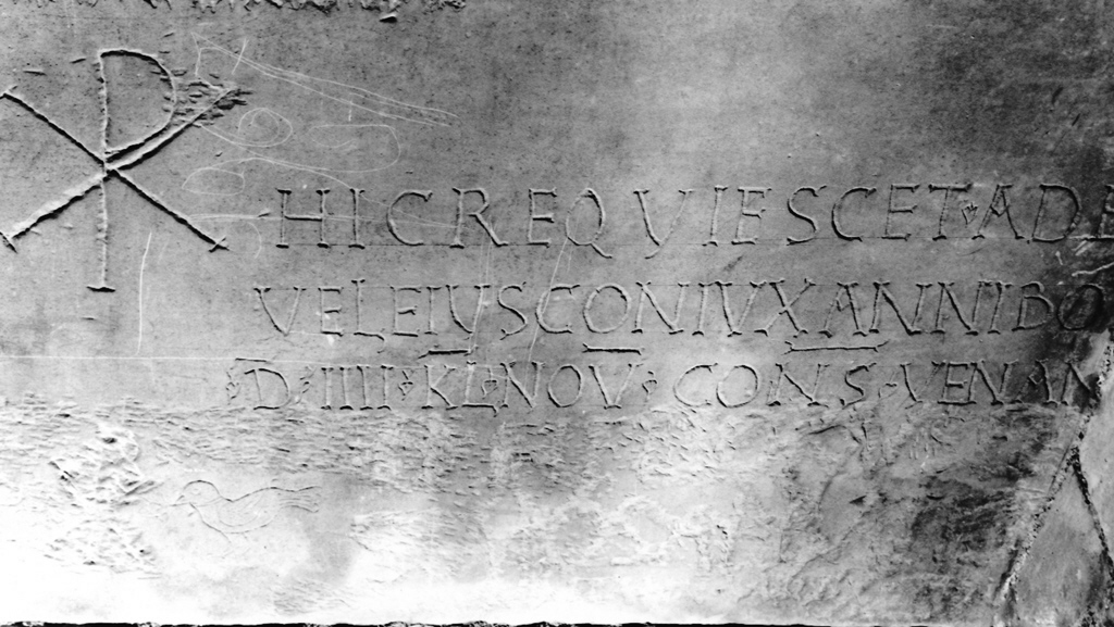 lapide tombale - bottega romana (secc. V-VI)