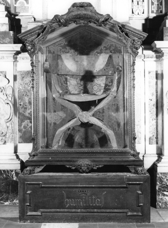 reliquiario a teca - bottega romana (secc. XIX/ XX)