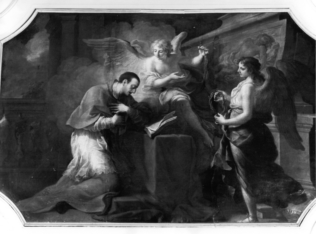 San Carlo Borromeo medita sulla passione di Cristo (dipinto, ciclo) di Stern Ludovico (sec. XVIII)