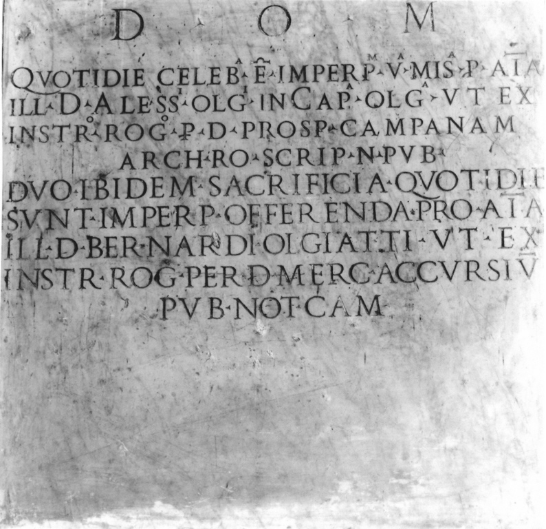 lapide commemorativa - bottega romana (sec. XVII)