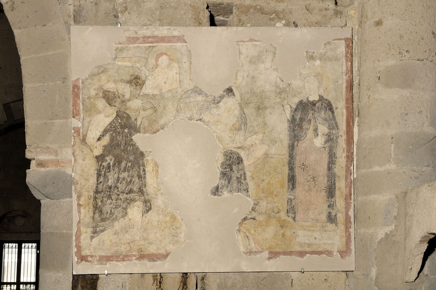 Madonna e Santi (dipinto murale staccato) - ambito laziale (sec. XIII)
