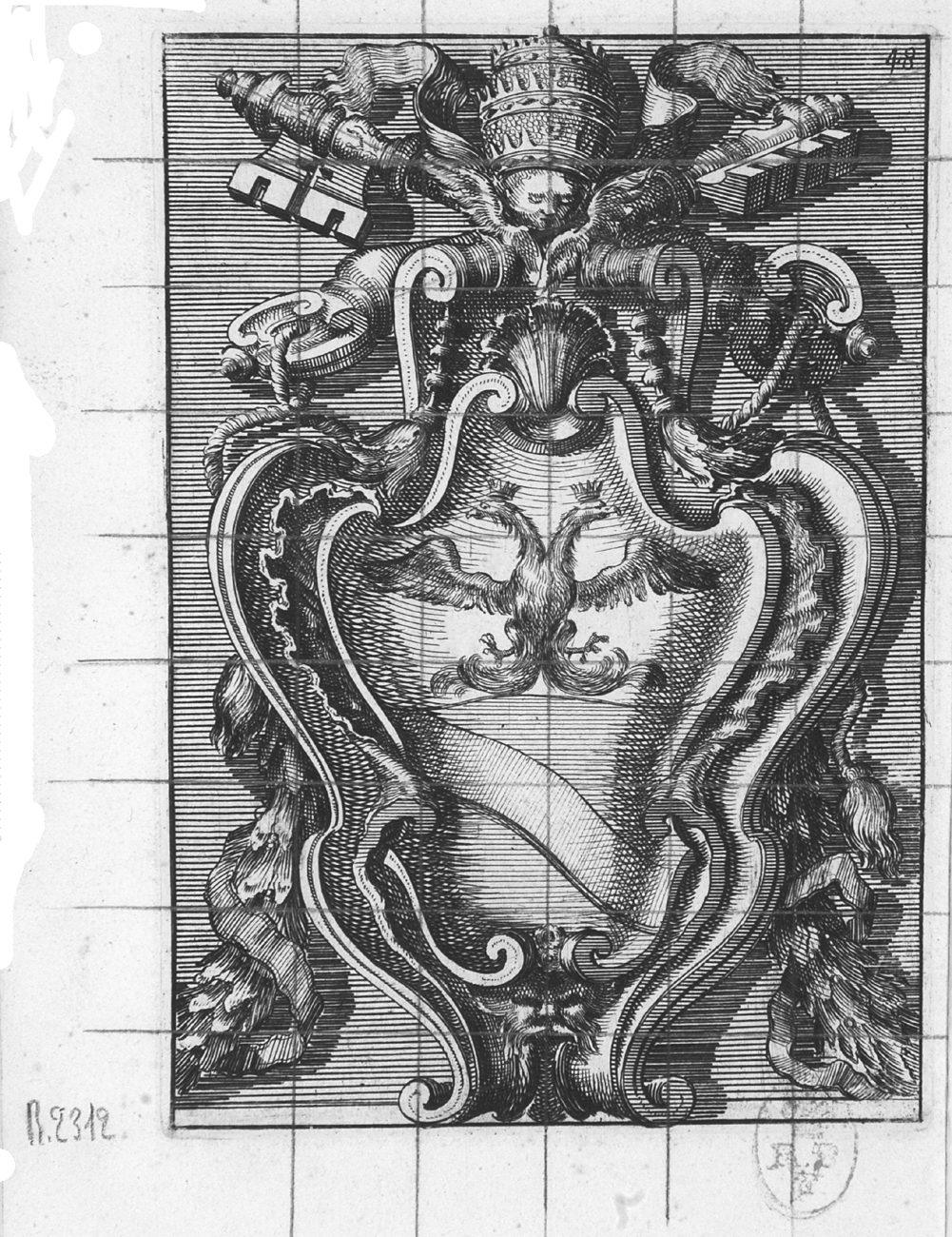 stemma papale di Alessandro VIII (stampa, serie) di Juvarra Filippo, De Rossi Angelo (sec. XVIII)