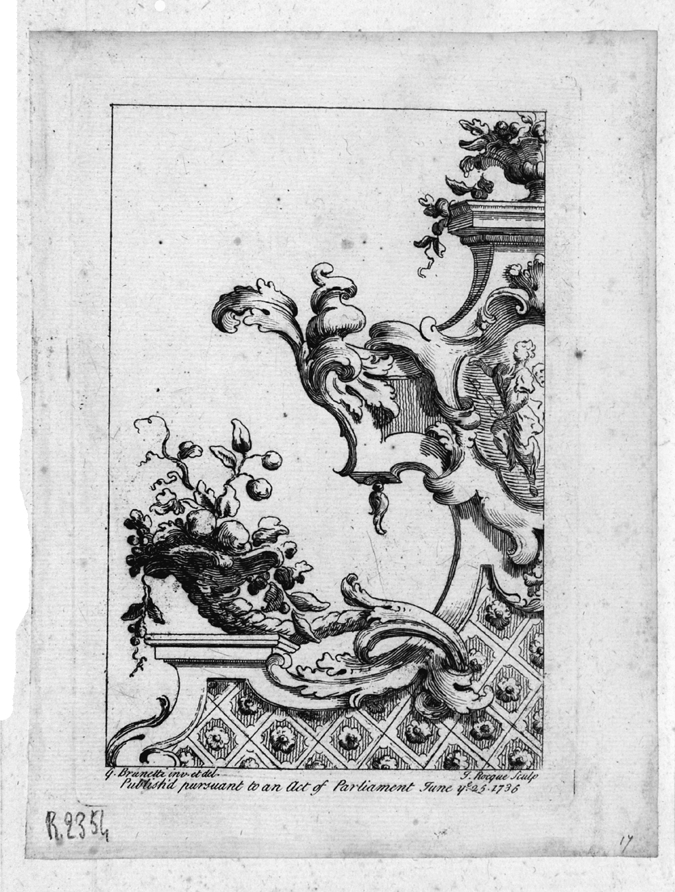 ornamento rocaille (stampa, serie) di Brunetti Gaetano, La Rocque Jean (sec. XVIII)