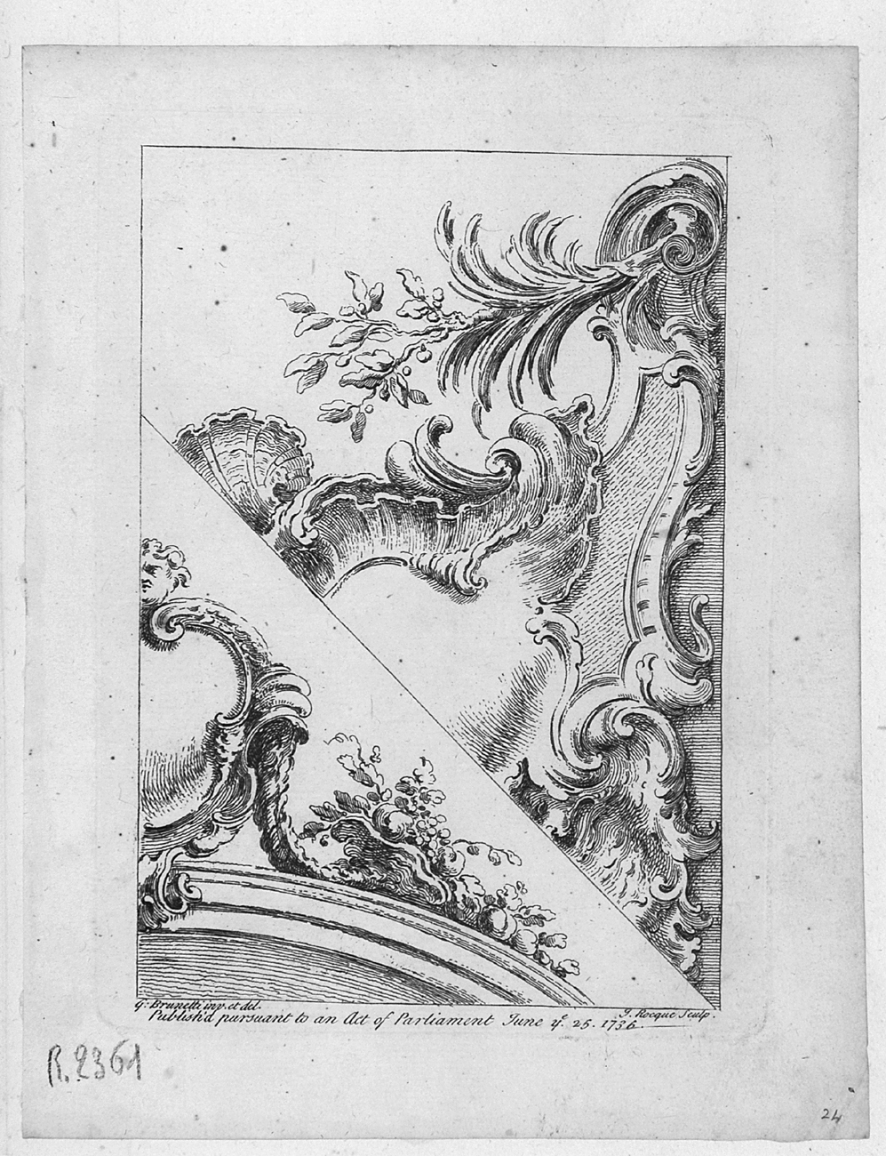 ornamenti rocaille (stampa, serie) di Brunetti Gaetano, La Rocque Jean (sec. XVIII)