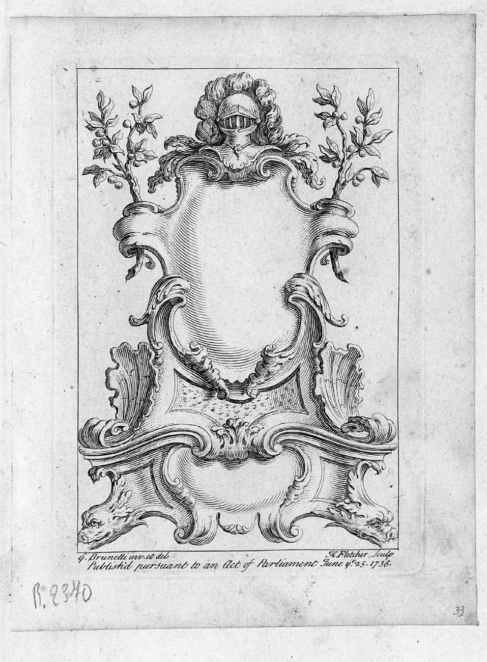 ornamento rocaille (stampa, serie) di Brunetti Gaetano, Fletcher Henry (sec. XVIII)