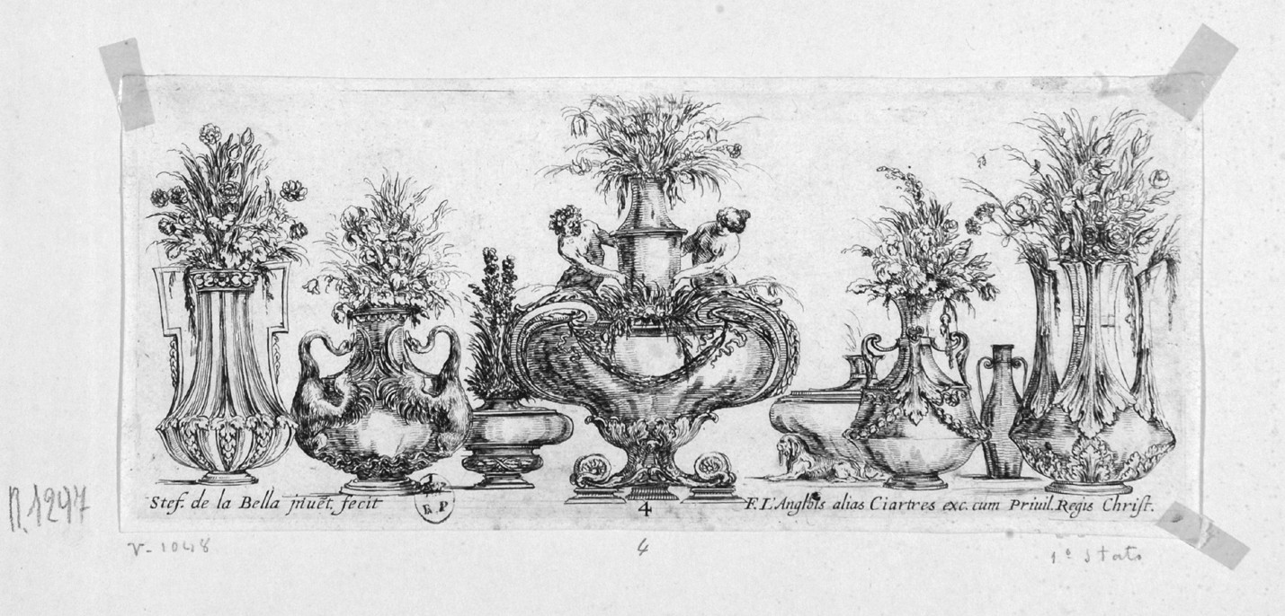 otto vasi (stampa, serie) di Della Bella Stefano (sec. XVII)
