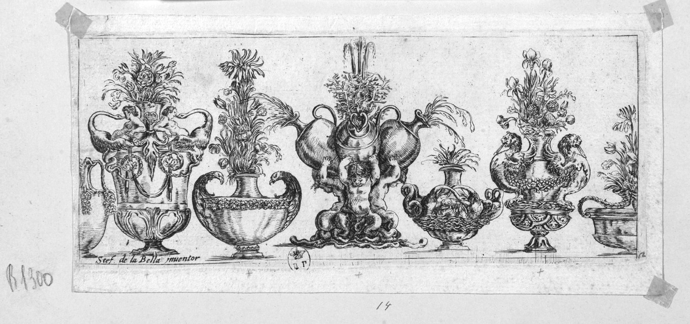 vasi (stampa) di Della Bella Stefano - ambito italiano (seconda metà sec. XVII)