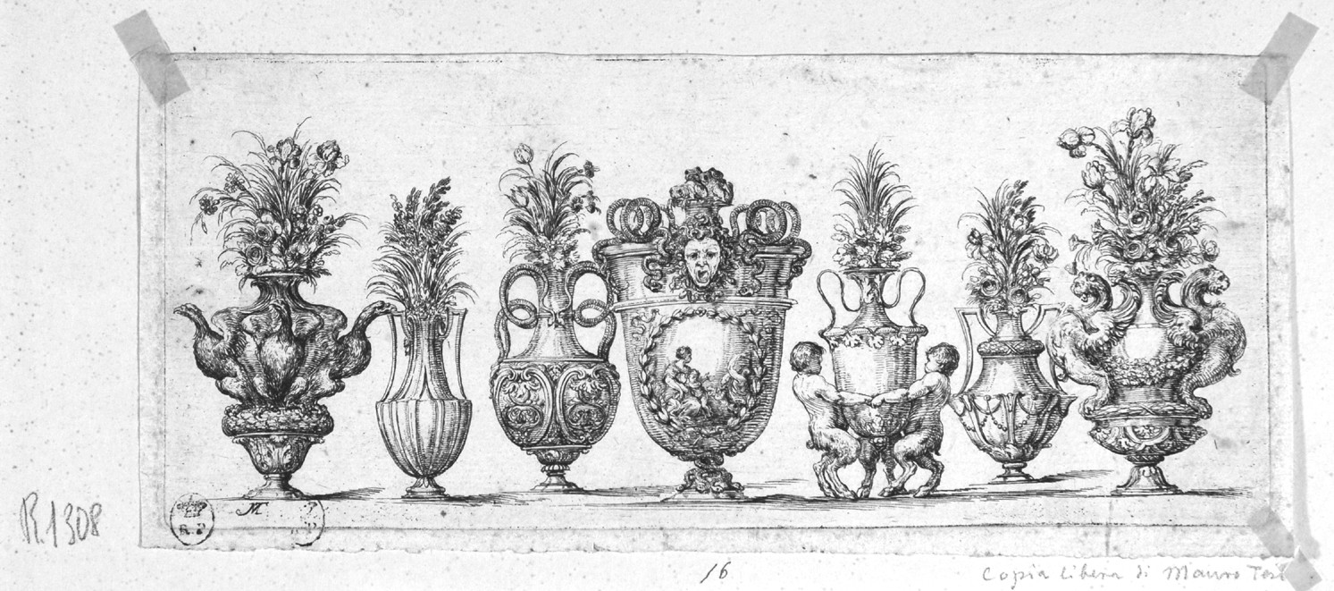 vasi (stampa smarginata) di Della Bella Stefano, Tesi Mauro (sec. XVIII)