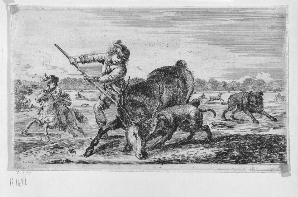 caccia al cervo (stampa smarginata, serie) di Della Bella Stefano (sec. XVII)