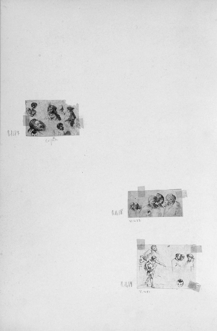 figure e teste (stampa smarginata/ tagliata) di Della Bella Stefano (sec. XVII)