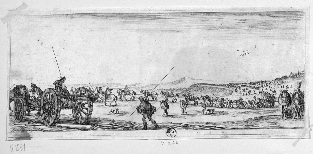 esercito in marcia (stampa smarginata, serie) di Della Bella Stefano (sec. XVII)
