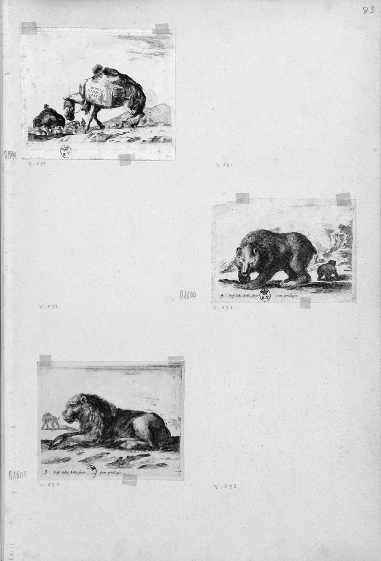 animali (stampa, serie) di Della Bella Stefano (sec. XVII)