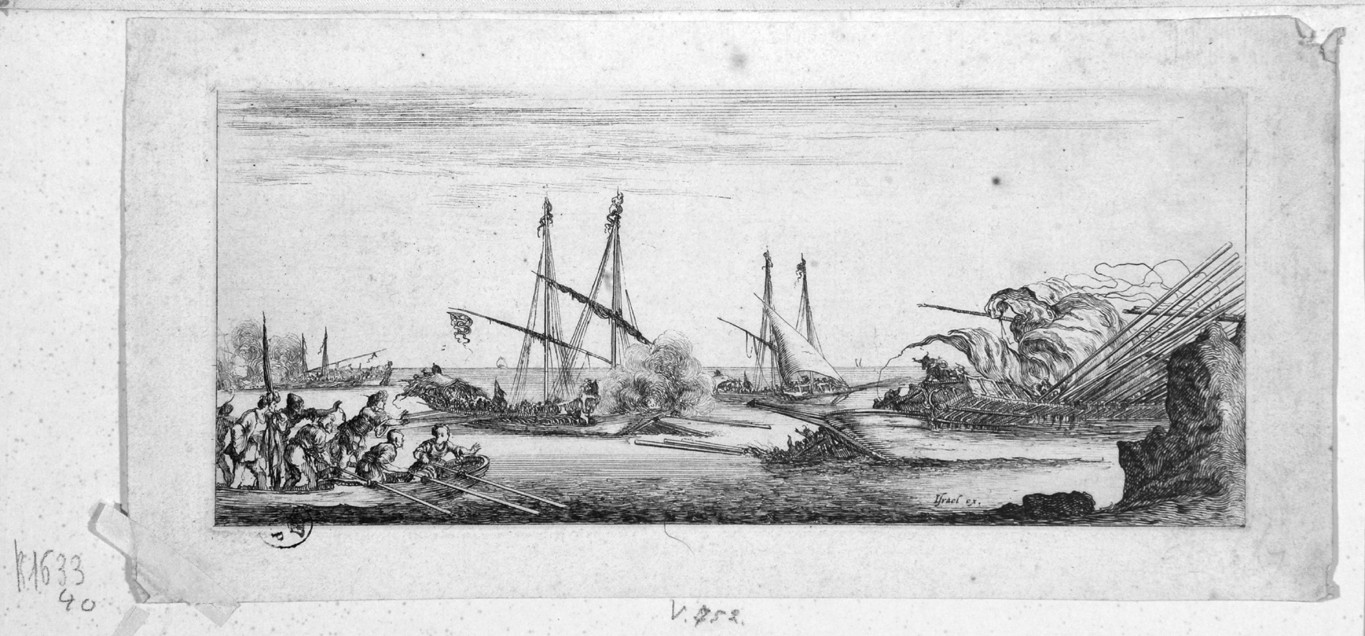 battaglia navale (stampa, serie) di Della Bella Stefano (sec. XVII)