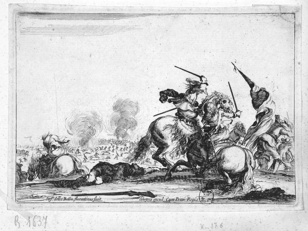 battaglia di cavalleria (stampa, serie) di Della Bella Stefano (sec. XVII)