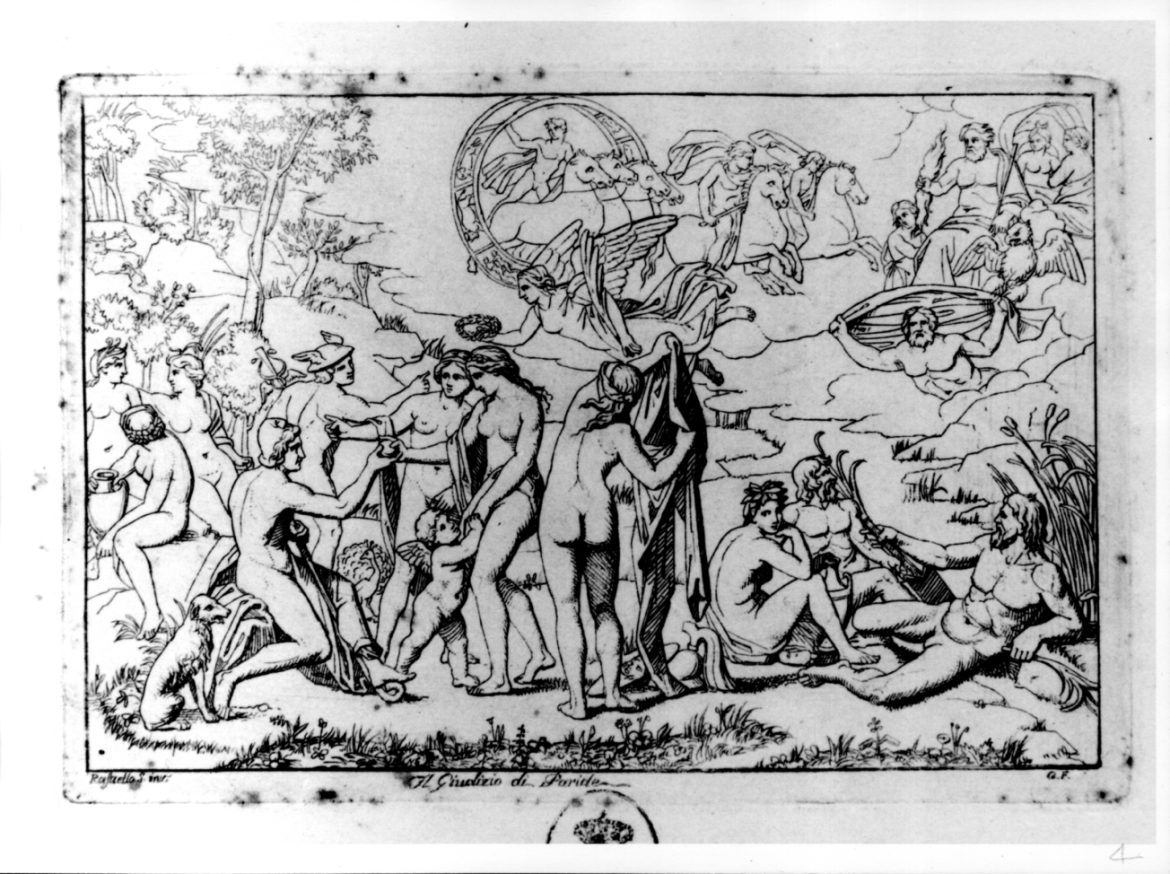 Il Giudizio di Paride, Giudizio di Paride (stampa, serie) di Ferrero Giovanni Francesco, Sanzio Raffaello (sec. XIX)