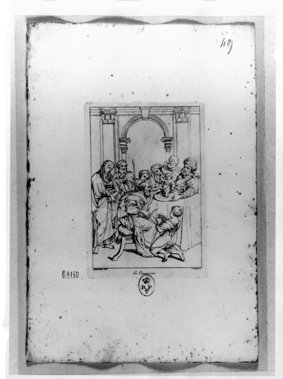 La circoncisione, circoncisione di Gesù Bambino (stampa, serie) di Ferrero Giovanni Francesco, Zampieri Domenico detto Domenichino (sec. XIX)