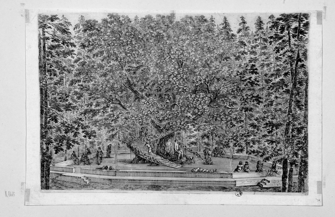 veduta della villa di Pratolino (stampa) di Della Bella Stefano (sec. XVII)