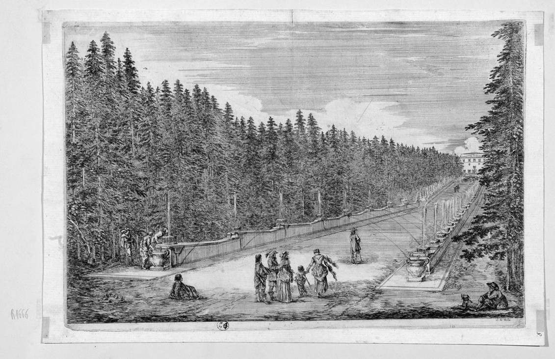 veduta della villa di Pratolino (stampa) di Della Bella Stefano (sec. XVII)