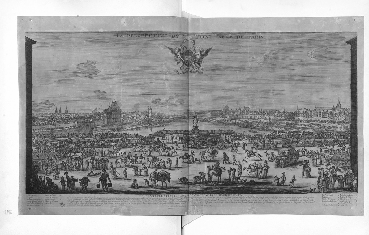 veduta del Pont Neuf a Parigi (stampa) di Della Bella Stefano (sec. XVII)