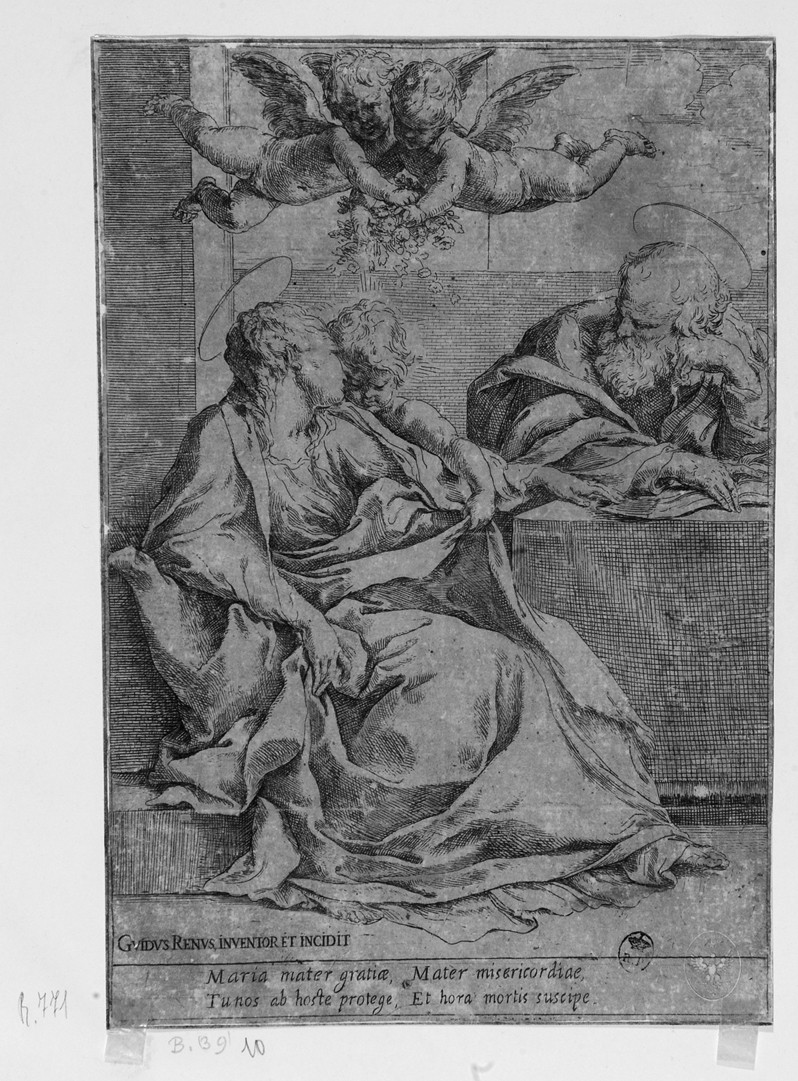 Sacra Famiglia (stampa smarginata) di Reni Guido (prima metà sec. XVII)