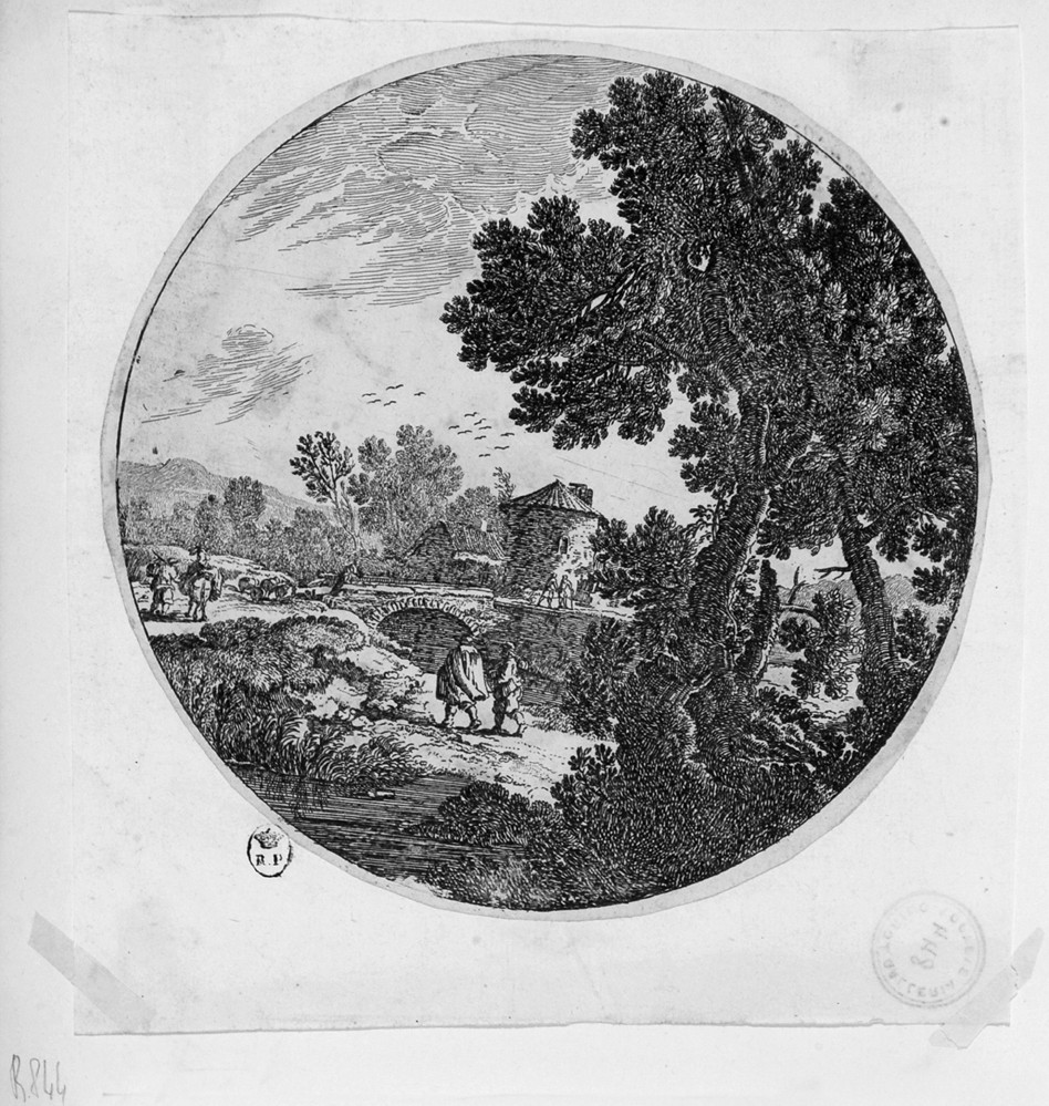paesaggio (stampa smarginata) di Mattioli Lodovico (sec. XVII)