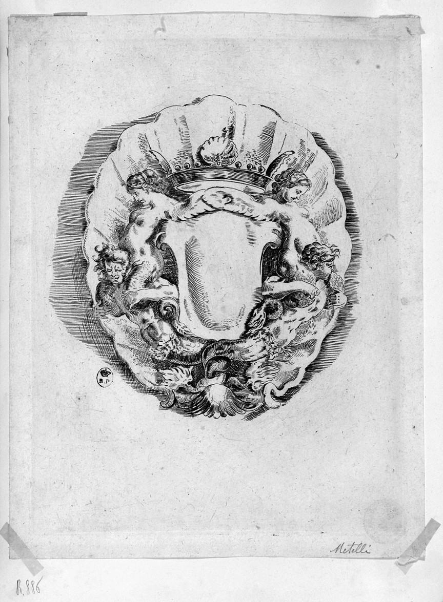 cornice con motivi decorativi (stampa, serie) di Mitelli Giuseppe Maria, Mitelli Agostino (sec. XVII)