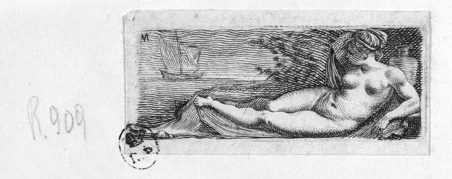 Venere sdraiata in riva al mare (stampa) di Machiavelli Giovan Giacomo (secc. XVIII/ XIX)