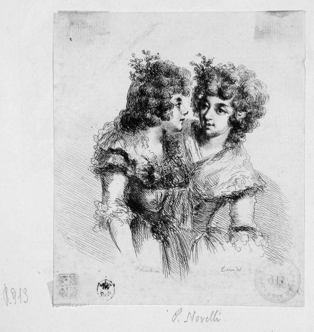 due giovani donne (stampa smarginata) di Novelli Francesco, Denon Dominique Vivant (secc. XVIII/ XIX)