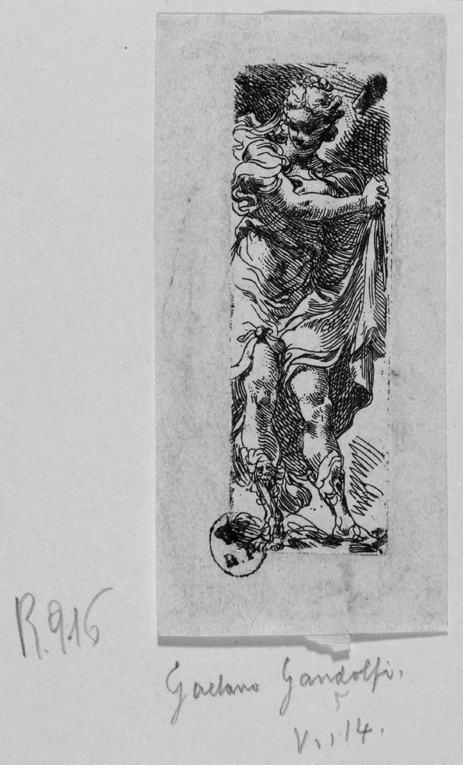 figura femminile con faretra (stampa) di Gandolfi Gaetano (sec. XVIII)