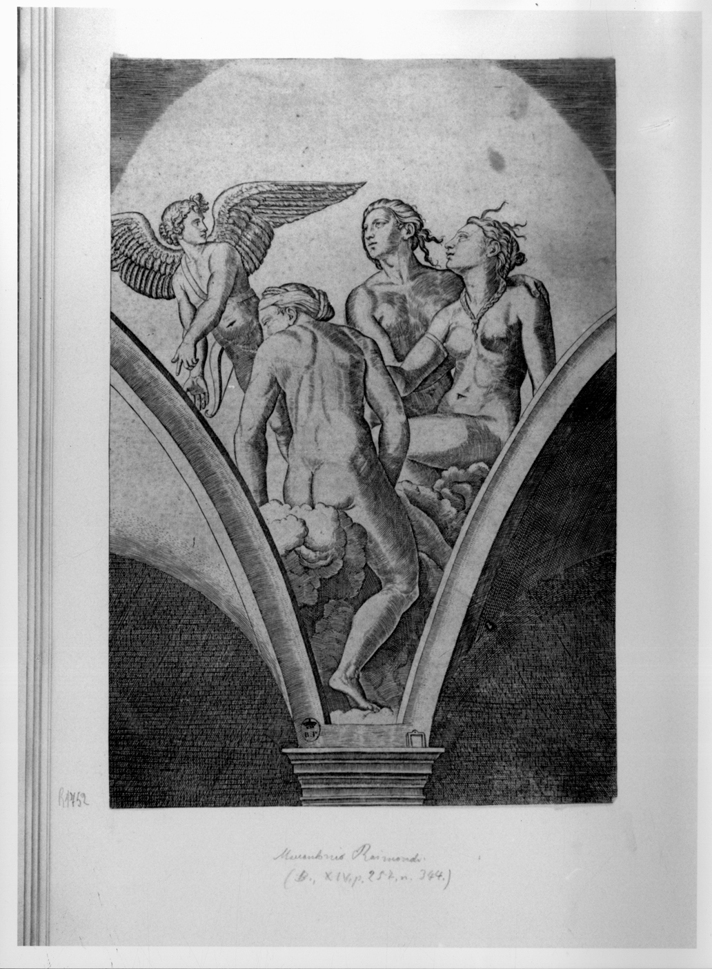 Cupido e le tre Grazie (stampa smarginata) di Raimondi Marcantonio, Sanzio Raffaello (sec. XVI)